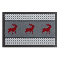 Hanse Home Collection koberce Rohožka 3 jeleni červená 102506 - 40x60 cm