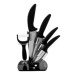 5-dílná sada keramických nožů Imperial Collection se stojanem - černá