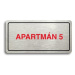 Accept Piktogram "APARTMÁN 5" (160 × 80 mm) (stříbrná tabulka - barevný tisk)