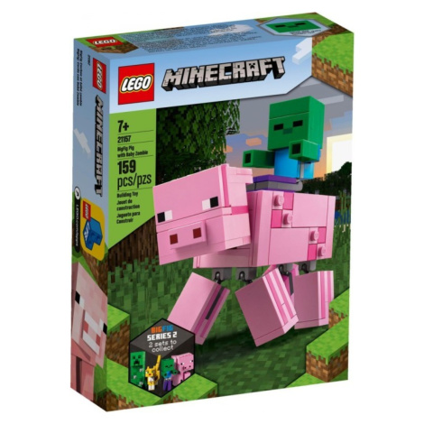 Lego® minecraft 21157 velká figurka: prase s malou zombie