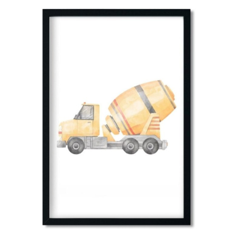 Pastelowe Love Obraz na stěnu do dětského pokoje DOMÍCHÁVAČ žlutý Rozměr: 40 x 50 cm