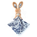 Plyšový zajíček na mazlení Bunny Navy Boh'aime Doudou et Compagnie modrý 12 cm v dárkovém balení