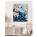 Obrazy na stěnu - Modrý páv mezi bílými květy Rozměr: 80x100 cm, Rámování: bez rámu a bez vypnut