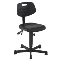 meychair Pracovní otočná židle se sedákem z PU lehčené hmoty, bez nožní opěrky, s podlahovými pa