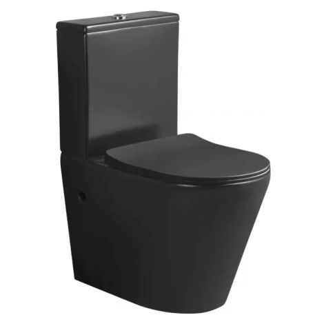 WC kombi bez splachovacího kruhu LVP0838 Bono Black Domino