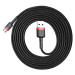 Baseus Cafule extra odolný nylonem opletený kabel USB / Micro USB QC3.0 1,5A 2m black-red