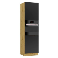 Kuchyňská skříňka Cosmo Isabel D60 Pk/2133 P/L černý hrášek/dub artisan