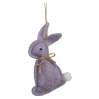 Plstěná fialová velikonoční závěsná ozdoba sedící králíček Lieveke – 10 cm