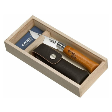 Opinel Wooden Gift Box N°08 Carbon + Sheath Turistický nůž