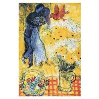 Plakát, Obraz - Chagall - Lovers & Flowers, 61 × 91.5 cm