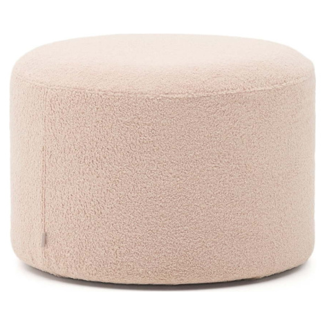 Světle růžový taburet z textilie bouclé Kaeli – Kave Home