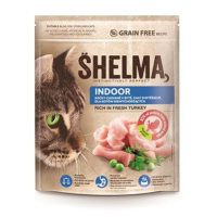 Shelma Indoor bezobilné granule s čerstvým krůtím pro dospělé kočky žijicí v bytě 750 g