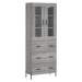 vidaXL Skříň highboard šedá sonoma 69,5 x 34 x 180 cm kompozitní dřevo