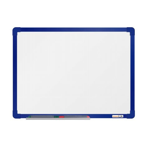 boardOK Bílá magnetická tabule s keramickým povrchem 60 × 45 cm, modrý rám