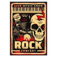 Ilustrace Rock music festival concert vector poster, seamartini, 26.7 × 40 cm