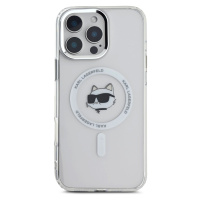 Zadní kryt Karl Lagerfeld IML Choupette Head Metal Frame MagSafe pro Apple iPhone 16 Pro, transp