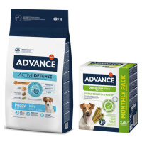 Advance + Dental Care Stick Medium/Maxi - 720 g zdarma - Mini Puppy 7 kg + Dental Mini Sticks 36