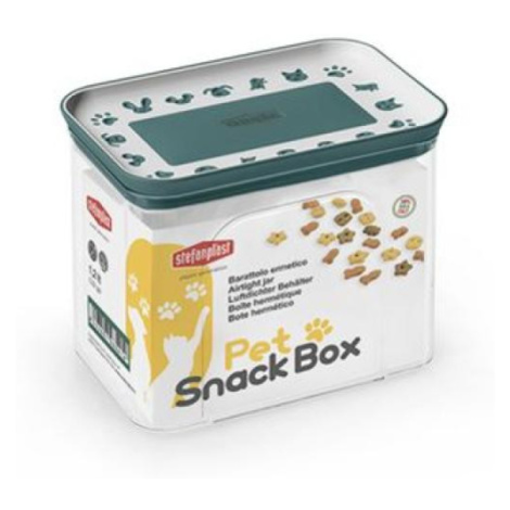 Stefanplast Snack Box obdélníková vzduchotěsná dóza 1,2l bílá/anglicky zelená