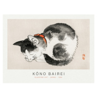 Obrazová reprodukce Sleeping Cat (Special Edition Japandi) - Kōno Bairei, (40 x 30 cm)
