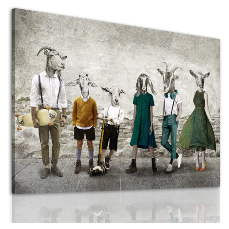 Obraz na plátně BIG GOATS FAMILY B různé rozměry Ludesign ludesign obrazy: 100x70 cm