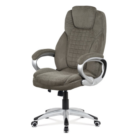 Kancelářská židle, tmavě šedá látka, kříž plastový stříbrný, houpací mechanismus Autronic