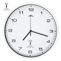 Rádiem řízené nástěnné hodiny se strojkem Quartz 31 cm bílé
