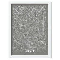 Plakát v rámu 40x55 cm Milan – Wallity