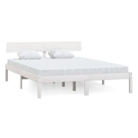 Rám postele bílý masivní borovice 160 × 200 cm, 810158