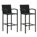 Barové stoličky 2 ks černé polyratan, 313452