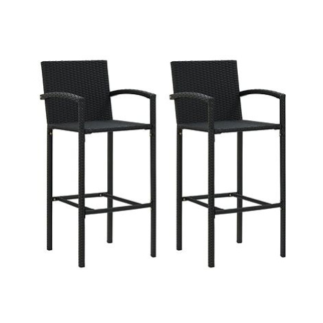 Barové stoličky 2 ks černé polyratan, 313452 SHUMEE