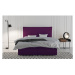Čalouněná postel Violet 160x200, fialová, vč. matrace a topperu