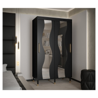Šatní skříň Abi Calipso Sew Barva korpusu: Černá, Rozměry: 120 cm, Dveře: Černá + zrcadlo
