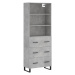 vidaXL Skříň highboard betonově šedá 69,5x34x180 cm kompozitní dřevo