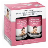 MOVit Energy Beauty Kyselina hyaluronová + Biotin FORTE dárkový balíček 60+60 tobolek