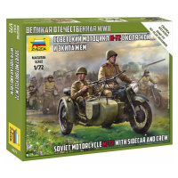 Wargames (WWII) figurky 6277 - Sovět M-72 Sidecar Motorcycle w/Crew (1:72)