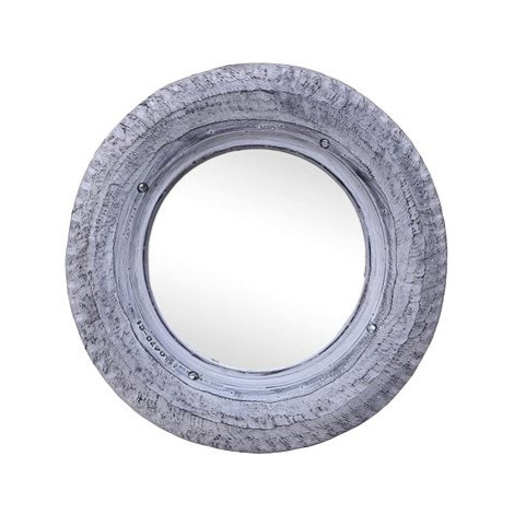 Zrcadlo bílé 50 cm masivní recyklovaná pneumatika kaučuk SHUMEE