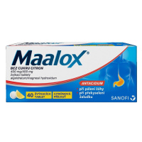 MAALOX Bez cukru citron  40 žvýkacích tablet