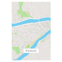 Mapa Passau color, POSTERS, 26.7x40 cm