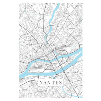 Mapa Nantes white, POSTERS, (26.7 x 40 cm)