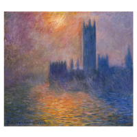 Obrazová reprodukce The Houses of Parliament, London, with the sun breaking through the fog, Cla