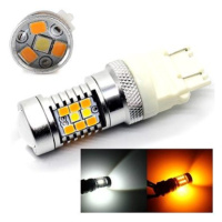 Rabel P27/7W 3157 dual color 28 smd 2835 oranžova bila s čočkou USA