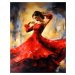 Obrazy na stěnu - Tanečnice v červených šatech Rozměr: 40x50 cm, Rámování: vypnuté plátno na rám