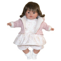 TYBER Anna hnědovláska plačící panenka s dudlíkem, vel. S 38 cm
