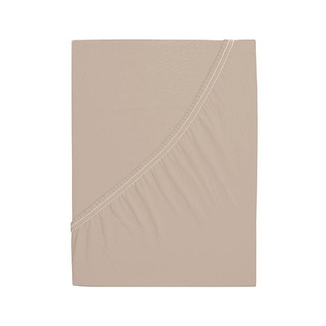 B.E.S. PETROVICE Prostěradlo Jersey česaná bavlna MAKO 200 × 220 cm, hnědá káva B.E.S. - Petrovice