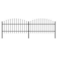 vidaXL Zahradní plot s hroty ocel (1–1,25) x 3,4 m černý