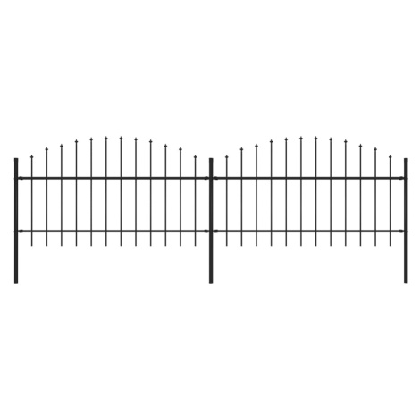 vidaXL Zahradní plot s hroty ocel (1–1,25) x 3,4 m černý