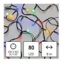 EMOS Světelný LED řetěz Cherry s programy 8 m barevný