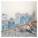 Dětská samolepka na zeď - Modré domečky