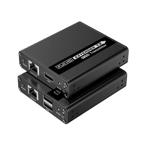 PremiumCord HDMI KVM extender 4K a FULL HD 1080p na 70m s přenosem USB