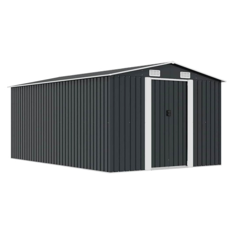 vidaXL Zahradní domek 257 x 392 x 181 cm kovový antracitový